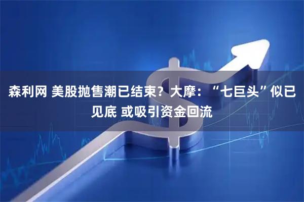 森利网 美股抛售潮已结束？大摩：“七巨头”似已见底 或吸引资金回流